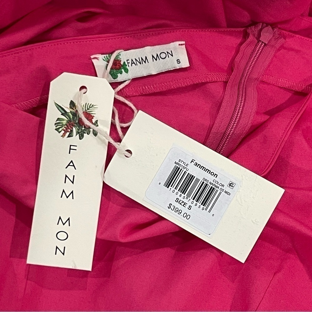 Fanm Mon Amarya One-Shoulder Bell Sleeve Side Cut Out Floral Embroidered Dress - Picture 13 of 15
